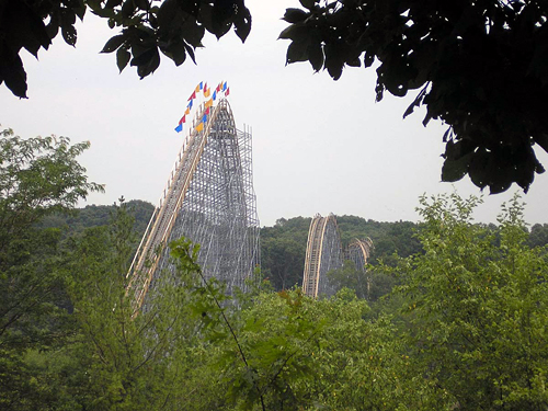 Indiana: Voyage Wooden Roller Coaster at Holiday Worl